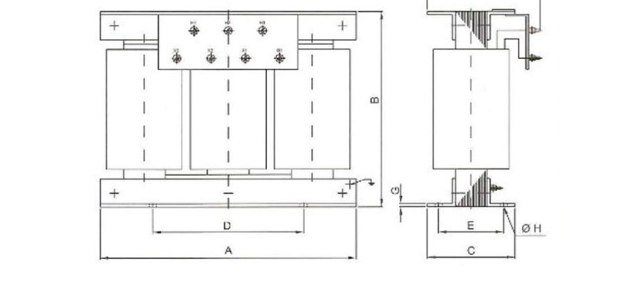 Dimensional Especificação técnica-TrifásicosMonofásicos de baixa tensão para Painéis IP00